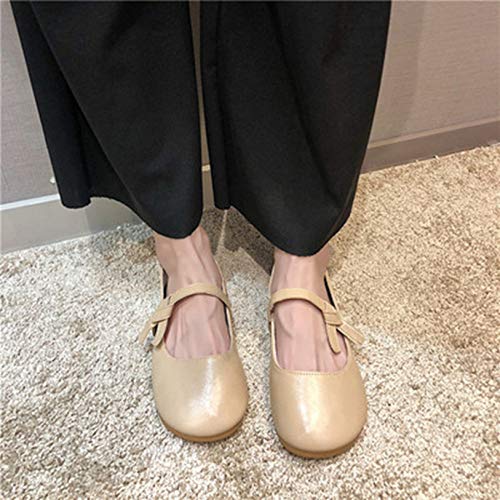 Zapatos Planos Simples de Boca Baja Mary Jane para Mujer, Zapatos de Corte Bajos y concisos, Zapatos de Vestir Vintage Resistentes al Desgaste para Oficina