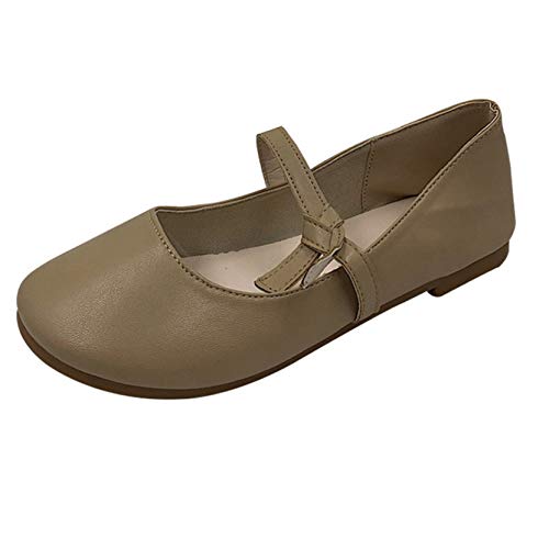 Zapatos Planos Simples de Boca Baja Mary Jane para Mujer, Zapatos de Corte Bajos y concisos, Zapatos de Vestir Vintage Resistentes al Desgaste para Oficina