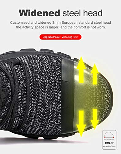 Zapatos Seguridad S3 Hombre Mujer Ligero Comodo Zapatillas Trabajo con Punta de Acero Botas de Seguridad Antideslizante