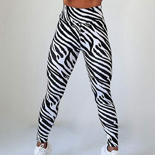 ZAYZ Pantalones de Yoga para Mujer Leggings con Estampado de Cebra de Cintura Alta Pantalones Pitillo Botín Scrunch Recreation Tights (Size : X-Large)