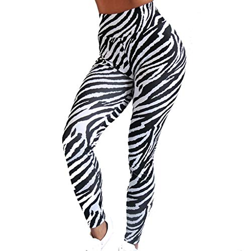 ZAYZ Pantalones de Yoga para Mujer Leggings con Estampado de Cebra de Cintura Alta Pantalones Pitillo Botín Scrunch Recreation Tights (Size : X-Large)