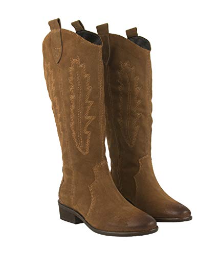 Zerimar Botas para Mujer | Botas Mujer Cowboy | Botas Mujer Piel | Botas Mujer Piel Vestir | Botas Cowboy Mujer Piel | Zapatos Mujer Piel