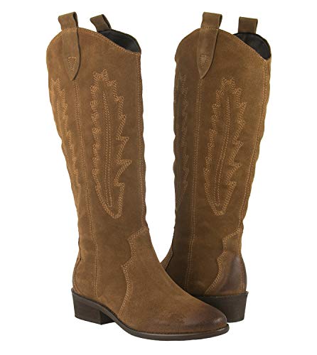 Zerimar Botas para Mujer | Botas Mujer Cowboy | Botas Mujer Piel | Botas Mujer Piel Vestir | Botas Cowboy Mujer Piel | Zapatos Mujer Piel
