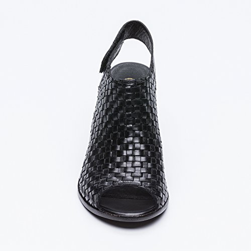 Zerimar Botines de Piel| Botines Piel Mujer | Botines Peep Toes Mujer | Peep Toe Mujer | Color: Negro | Talla: 40