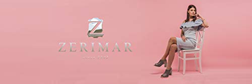 Zerimar Botines de Piel| Botines Piel Mujer | Botines Peep Toes Mujer | Peep Toe Mujer | Color: Negro | Talla: 40