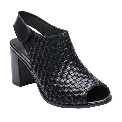 Zerimar Botines de Piel| Botines Piel Mujer | Botines Peep Toes Mujer | Peep Toe Mujer | Color: Negro | Talla: 40