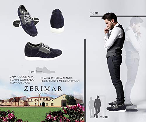 Zerimar Zapatos con Alzas Hombre| Zapatos Deportivos con Alzas Que Aumenta su Altura + 7 cm| Zapatillas Hombre de Vestir| Zapatos Hombre Casuales