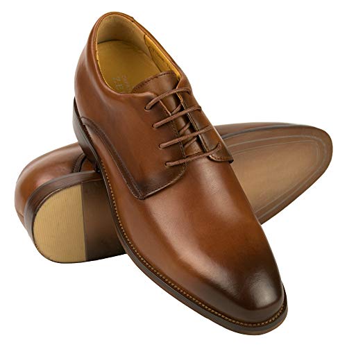 ZERIMAR Zapatos con Alzas Interiores Hombre +7 cm | Zapatos Cuero Elegantes para Hombre | Zapatos Hombre con Alzas Que Aumentan
