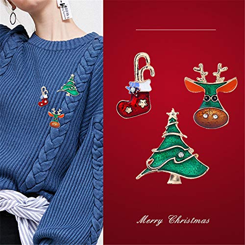 zhppac Broches para Ropa Mujer Broches Navideños Botas de Navidad de Broche Alce broches De aleación de Broche Ciervo broches Broche Conjunto Ropa Broche