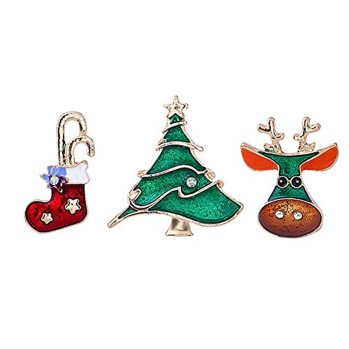 zhppac Broches para Ropa Mujer Broches Navideños Botas de Navidad de Broche Alce broches De aleación de Broche Ciervo broches Broche Conjunto Ropa Broche