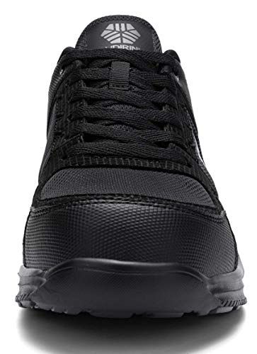 Ziboyue Zapatillas de Seguridad Hombre Mujer Ligero Transpirable Zapatos de Seguridad con Puntera de Acero Anti-pinchazo Calzado de Seguridad(Caballero Negro,39 EU)