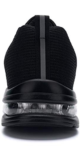 Ziboyue Zapatos de Seguridad Hombres Aire Liviano Calzado de Trabajo con Punta de Acero Transpirable Zapatillas de Seguridad (Negro Blanco,42 EU)