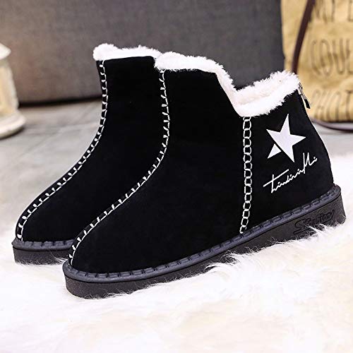 ZODOF Botas de Nieve niña Botas de Nieve de Cinco Estrellas Botas de Tobillo de Invierno Plataforma Plana más cálida para Mujeres y Zapatos