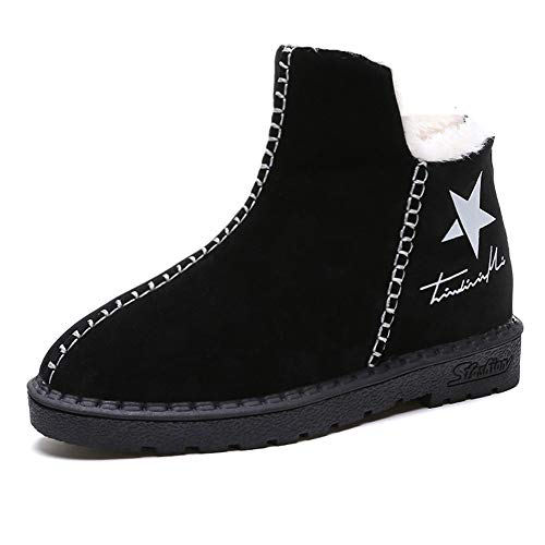 ZODOF Botas de Nieve niña Botas de Nieve de Cinco Estrellas Botas de Tobillo de Invierno Plataforma Plana más cálida para Mujeres y Zapatos