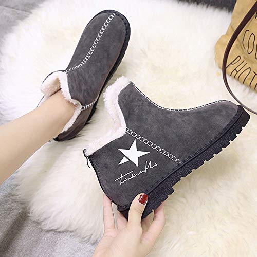 ZODOF Botas de Nieve niña Botas de Nieve de Cinco Estrellas Botas de Tobillo de Invierno Plataforma Plana más cálida para Mujeres y Zapatos