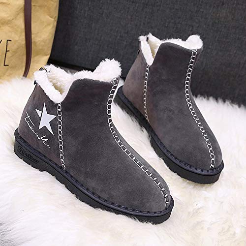 ZODOF Botas de Nieve niña Botas de Nieve de Cinco Estrellas Botas de Tobillo de Invierno Plataforma Plana más cálida para Mujeres y Zapatos