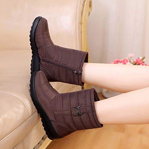 ZODOF Botas de Nieve para Mujer Mujeres Calientes de Invierno Botas para la Nieve Botas Casuales para Mujer Botines cálidos Botas de Mediana Edad