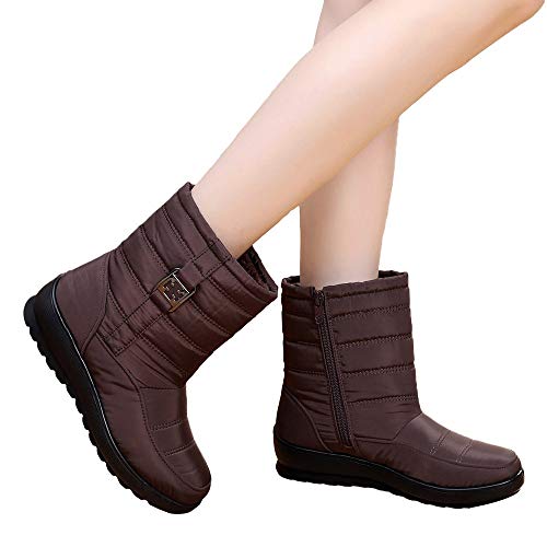 ZODOF Botas de Nieve para Mujer Mujeres Calientes de Invierno Botas para la Nieve Botas Casuales para Mujer Botines cálidos Botas de Mediana Edad