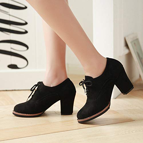 ZODOF Botas Exquisitas Mujer Botines Navidad tacón Alto con Correa,Botas de la Vendimia Botas Cortas de Fondo Grueso Botas de Cuero para Mujer Botas hasta el Tobillo