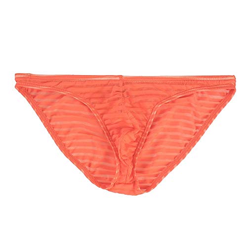ZODOF Braga Hombre Ropa Interior Sexy Fibra de Bambu Lenceria Transparente Tanga Ropa Interior Calzoncillos Boxer Modal Pantalones Cortos básicos(Naranja)