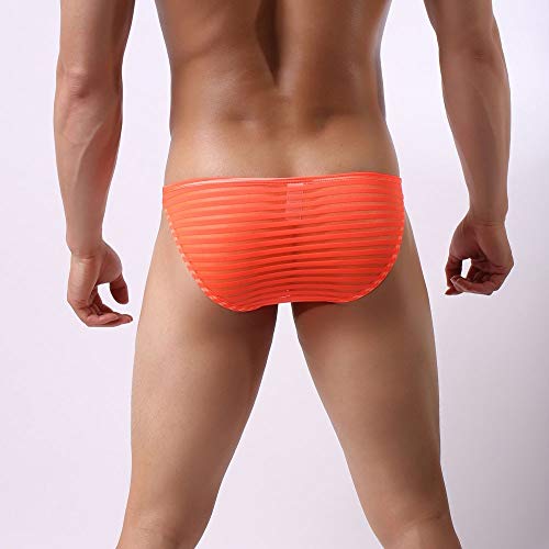 ZODOF Braga Hombre Ropa Interior Sexy Fibra de Bambu Lenceria Transparente Tanga Ropa Interior Calzoncillos Boxer Modal Pantalones Cortos básicos(Naranja)