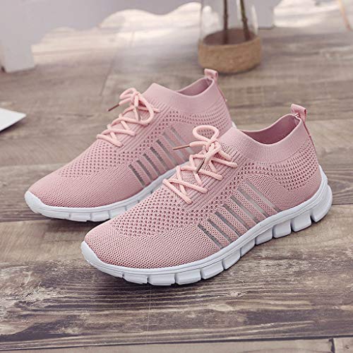 ZODOF Zapatillas de Mujer Deporte Planas de Malla Transpirable Casuales de Zapatos de Malla Aire Libre Slip Casual en Suelas cómodas Running Deportivos
