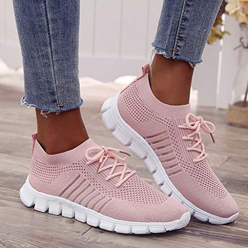 ZODOF Zapatillas de Mujer Deporte Planas de Malla Transpirable Casuales de Zapatos de Malla Aire Libre Slip Casual en Suelas cómodas Running Deportivos