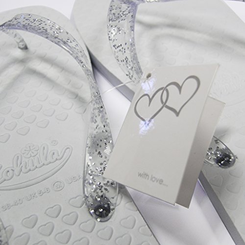 Zohula Blanco tirón boda Chanclas 20 pares Incluyendo Cesta - Tamaños Mixtos- 3 x 35-37, 12 x 38-39, 5 x 40-42