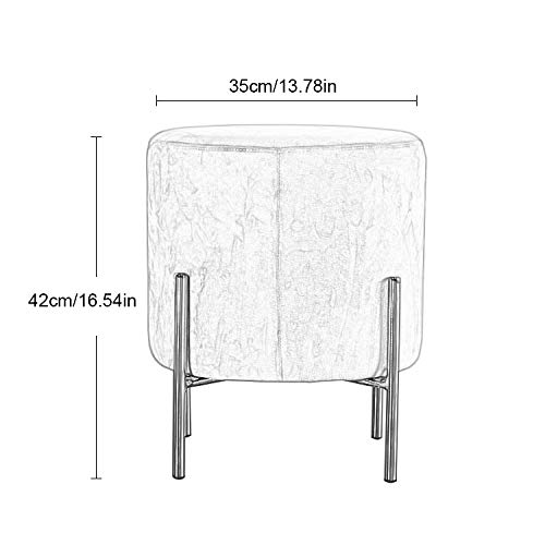 ZTCWS Soft nórdica Sofá heces, heces para el hogar Maquillaje, piernas creadora de Terciopelo Tejido de Baja Puf Taburete de Metal, Tienda de Ropa Cambio Zapatos Bench,Rosado