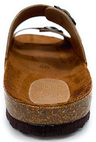 Zueco Bio con Dos Hebillas en Nobuck Camel de Inter Bios,Modelo 7206 Talla 38