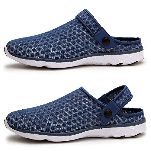 Zuecos de Verano para Unisex Adulto Playa de Sandalias Antideslizante Respirable Piscina Ahueca Zapatillas Chanclas Slippers Azul Oscuro 36