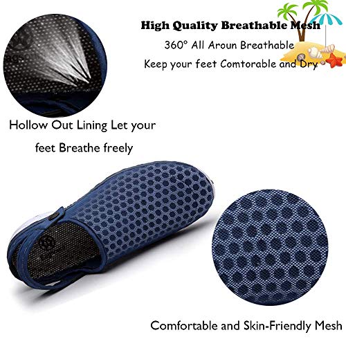 Zuecos de Verano para Unisex Adulto Playa de Sandalias Antideslizante Respirable Piscina Ahueca Zapatillas Chanclas Slippers Azul Oscuro 36