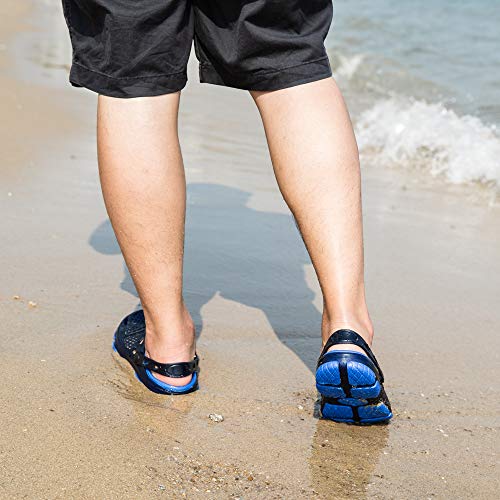 Zuecos Hombre Clogs Sanitarios Zapatillas de Casa Enfermera Trabajo Playa Antideslizantes Sandalias Cocina Jardín Comodos Azul Claro Talla 42