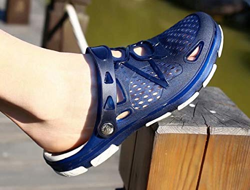 Zuecos Hombre Playa Piscina Sanitarios Enfermera Goma Verano Zapatillas de Trabajo Sandalias Negro Azul Amarillo 40-45 Azul 45