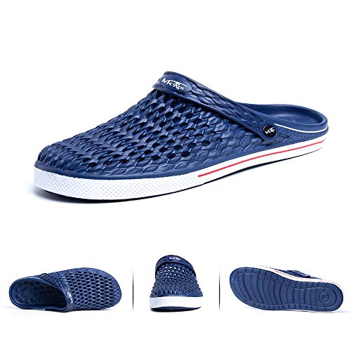 Zuecos Hombre Trabajo Clogs Respirable EVA Sandalias Moda Chanclas Secado Rápido Verano Playa Casuales Clásicas C Azul Tamaño 40