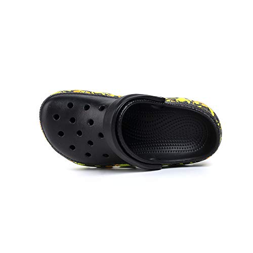 Zuecos Hombre Zapatillas da Jardin Goma Mujer Sandalias Transpirables Pantuflas Playa Verano 2808 Camuflaje-Negro 42