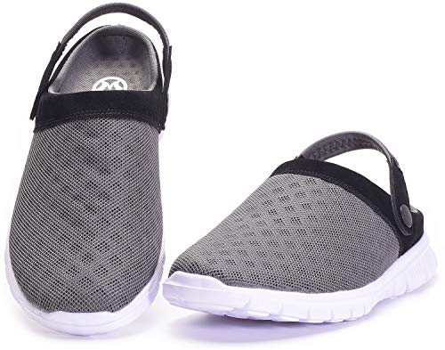 Zuecos Hombres Mujeres Unisex Zapatillas de Playa Sandalias Piscina Vernano Zapatos de Jardín Respirable Malla Casual Pantuflas - Gris Profundo, 37 EU