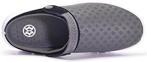 Zuecos Hombres Mujeres Unisex Zapatillas de Playa Sandalias Piscina Vernano Zapatos de Jardín Respirable Malla Casual Pantuflas - Gris Profundo, 40 EU