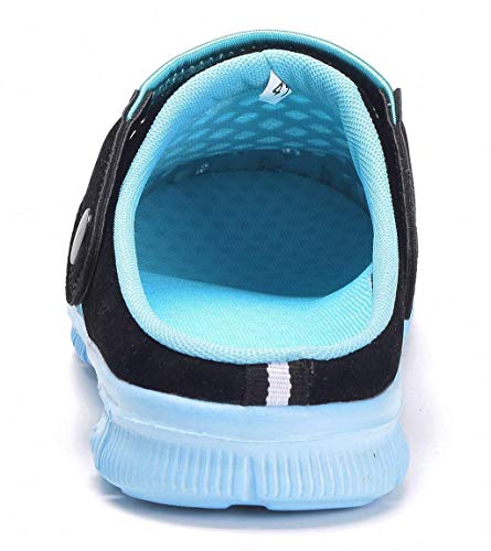 Zuecos Hombres Mujeres Unisex Zapatillas de Playa Sandalias Piscina Vernano Zapatos de Jardín Respirable Malla Casual Pantuflas - Negro Cielo Azul, 37 EU