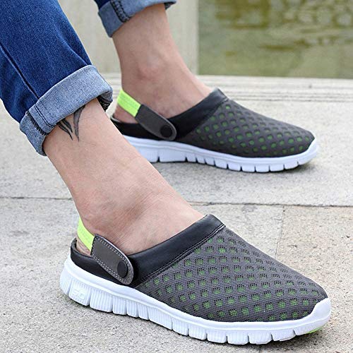 Zuecos Hombres Mujeres Unisex Zapatillas de Playa Sandalias Piscina Vernano Zapatos de Jardín Respirable Malla Casual Pantuflas - Verde, 39 EU