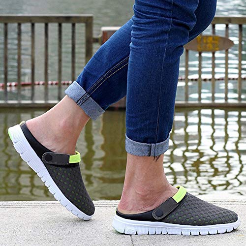 Zuecos Hombres Mujeres Unisex Zapatillas de Playa Sandalias Piscina Vernano Zapatos de Jardín Respirable Malla Casual Pantuflas - Verde, 44 EU