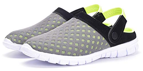 Zuecos Hombres Mujeres Unisex Zapatillas de Playa Sandalias Piscina Vernano Zapatos de Jardín Respirable Malla Casual Pantuflas - Verde, 44 EU