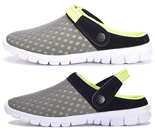 Zuecos Hombres Mujeres Unisex Zapatillas de Playa Sandalias Piscina Vernano Zapatos de Jardín Respirable Malla Casual Pantuflas - Verde, 44 EU