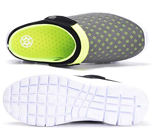 Zuecos Hombres Mujeres Unisex Zapatillas de Playa Sandalias Piscina Vernano Zapatos de Jardín Respirable Malla Casual Pantuflas - Verde, 44 EU