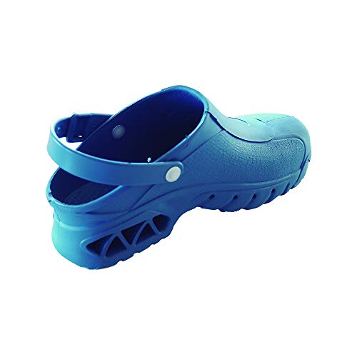 Zuecos Sanitarios de Trabajo RIBE • Zuecos Mujer y Hombre con Suela de Goma Antideslizante • Zapatos para Enfermería Y Hostelería • Talla 46 • Color Azul