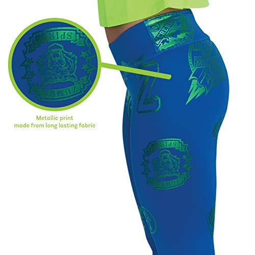Zumba Métallique Compression de Fitness Pantalon Femmes Faire Des Exercices Sport Elastiques Imprimé Capri Legging Leggings, Jersey Blue 1, S para Mujer