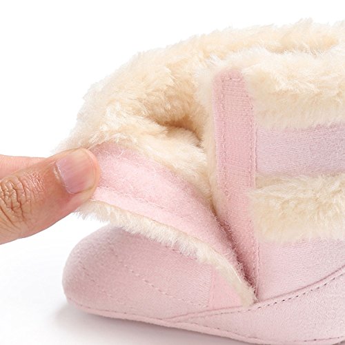 ZUMUii Butterme Baby Caliente Botas De Algodón Suave Antideslizante Soles Lindo Zapatos De Niño para 0-18 Meses Bebé(13CM,Rosa)