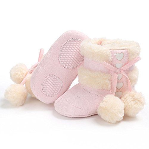 ZUMUii Butterme Baby Caliente Botas De Algodón Suave Antideslizante Soles Lindo Zapatos De Niño para 0-18 Meses Bebé(13CM,Rosa)
