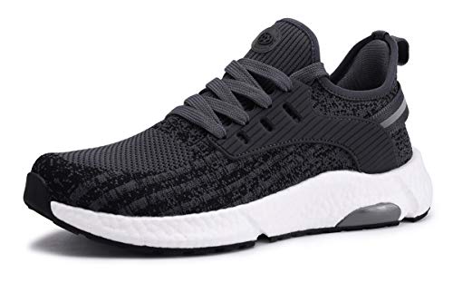 ZUSERIS Unisex Zapatillas para Correr Deportivo Calzados para Correr en Asfalto para Hombre Mujer Outdoor Sneaker Running Casual Gris Oscuro 40EU