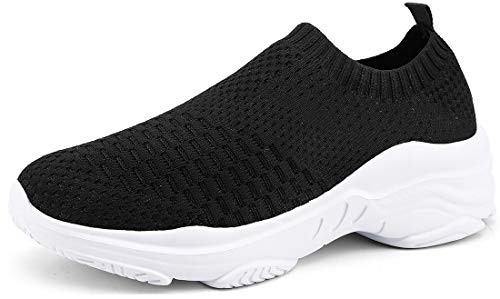 ZUSERIS Zapatillas Deportivas Caminar para Mujer Slip on Calzado de Deporte Zapatos de Correr Running Sneakers Ligeras Zapato Negro 41